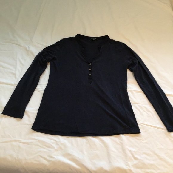 MASSIMO Duitti Long Sleeve Button Front V-Neck Top - Picture 5 of 11